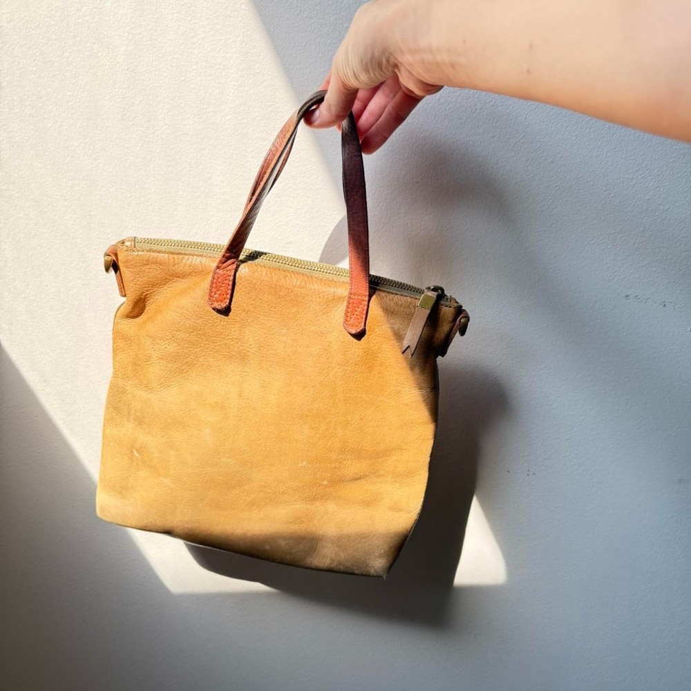 Madewell Small Transfer Tote Tan leather Hand bag with a boho touch 🔥
